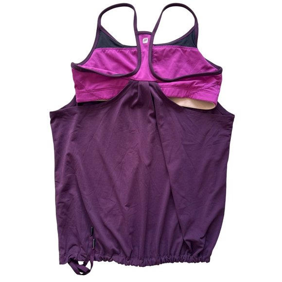 Athletic Works Purple & Pink Built-In Bra Tank Top With Adjustable Hem Womens M - Picture 3 of 7